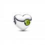Pandora Engravable Spring Green Stone Heart Charm Pandora Engravable Spring Green Stone Heart Charm