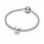 Pandora Engravable Spring Green Stone Heart Charm Pandora Engravable Spring Green Stone Heart Charm