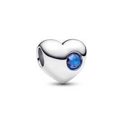 Pandora Engravable Blue Stone Heart Charm Pandora Engravable Blue Stone Heart Charm