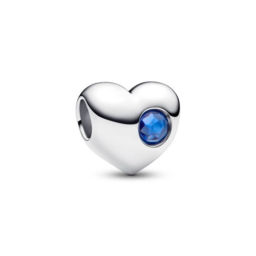 Pandora Engravable Blue Stone Heart Charm Pandora Engravable Blue Stone Heart Charm