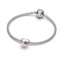Pandora Engravable Pink Stone Heart Charm Pandora Engravable Pink Stone Heart Charm