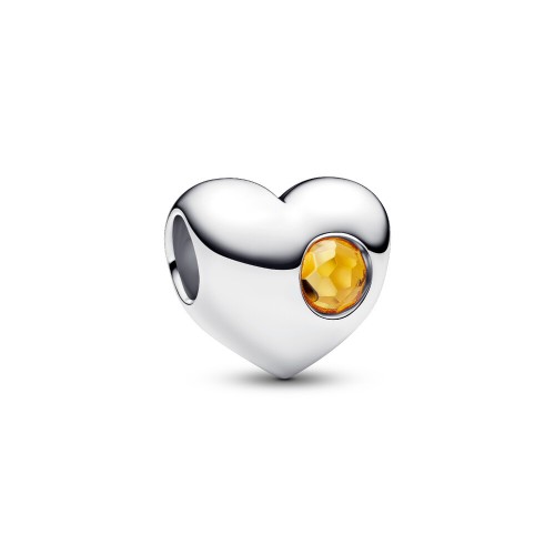 Pandora Engravable Honey Stone Heart Charm Pandora Engravable Honey Stone Heart Charm