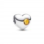 Pandora Engravable Honey Stone Heart Charm Pandora Engravable Honey Stone Heart Charm