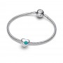 Pandora Engravable Turquoise Blue Stone Heart Charm Pandora Engravable Turquoise Blue Stone Heart Charm