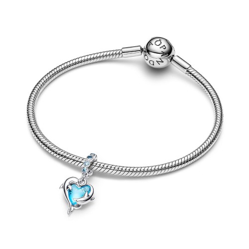Pandora Blue Murano Glass Dolphins Dangle Charm Pandora Blue Murano Glass Dolphins Dangle Charm
