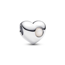 Pandora Engravable White Stone Heart Charm Pandora Engravable White Stone Heart Charm