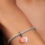 Pandora Coral-colored Shell Double Dangle Charm Pandora Coral-colored Shell Double Dangle Charm