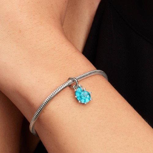 Pandora Blue Murano Glass Sea Snail Dangle Charm Pandora Blue Murano Glass Sea Snail Dangle Charm