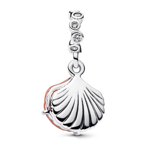 Pandora Coral-colored Shell Double Dangle Charm Pandora Coral-colored Shell Double Dangle Charm