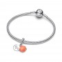 Pandora Coral-colored Shell Double Dangle Charm Pandora Coral-colored Shell Double Dangle Charm