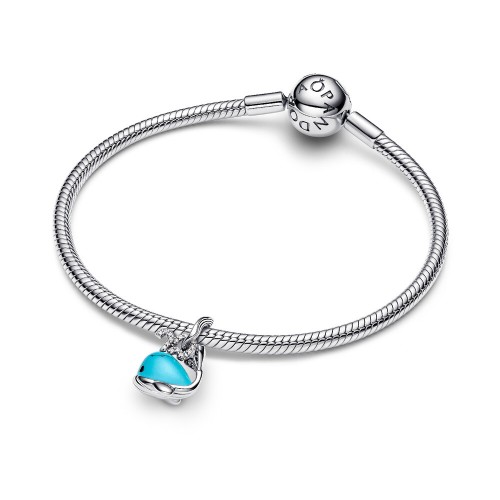 Pandora Turquoise-colored Whale Dangle Charm Pandora Turquoise-colored Whale Dangle Charm
