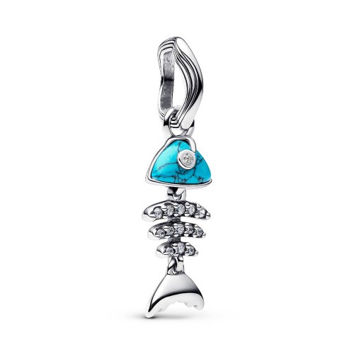 Pandora Turquoise-colored Fishbone Dangle Charm Pandora Turquoise-colored Fishbone Dangle Charm