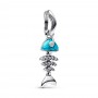 Pandora Turquoise-colored Fishbone Dangle Charm Pandora Turquoise-colored Fishbone Dangle Charm