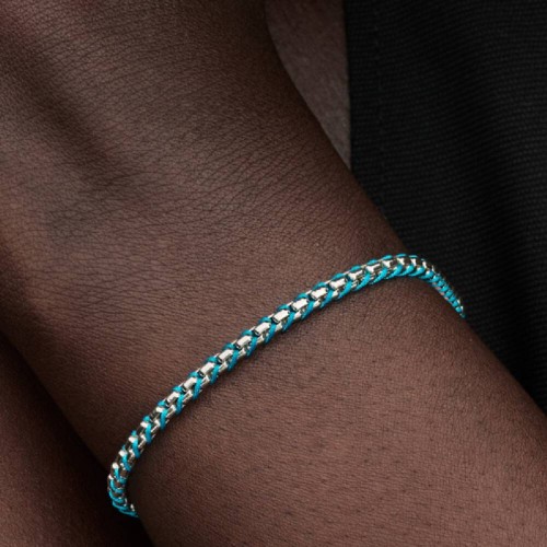 Pandora Blue Cord Snake Chain Bracelet