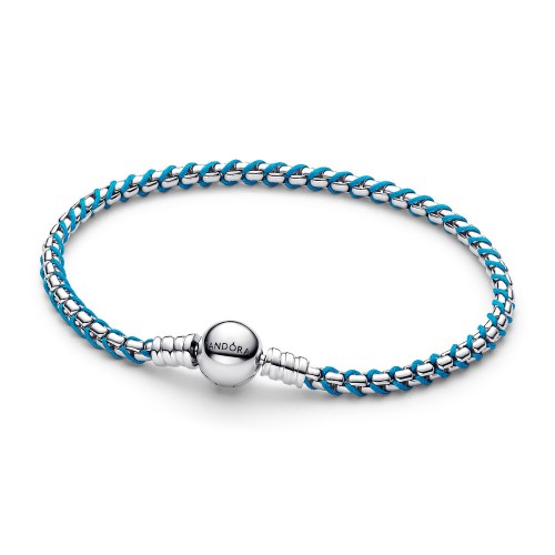 Pandora Blue Cord Snake Chain Bracelet