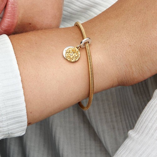 My Pandora Two-tone Daisy Double Dangle Charm My Pandora Two-tone Daisy Double Dangle Charm