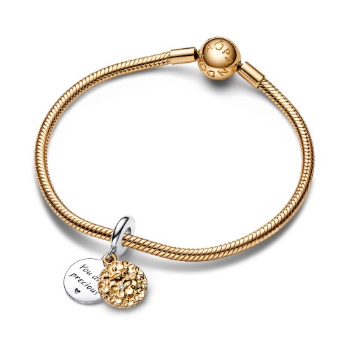 My Pandora Two-tone Daisy Double Dangle Charm My Pandora Two-tone Daisy Double Dangle Charm