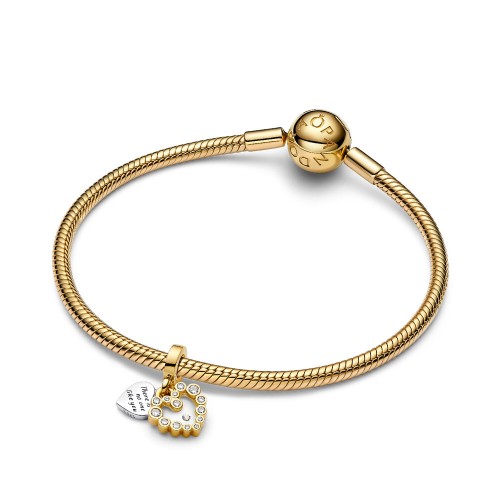 Pandora Sparkling Heart Double Dangle Charm Pandora Sparkling Heart Double Dangle Charm