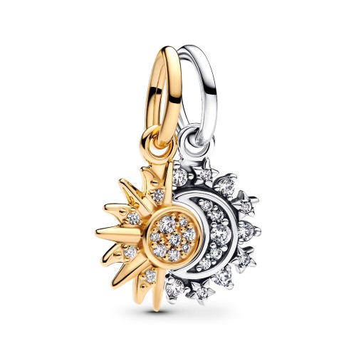 Pandora Splittable Sun & Moon Dangle Charm Pandora Splittable Sun & Moon Dangle Charm