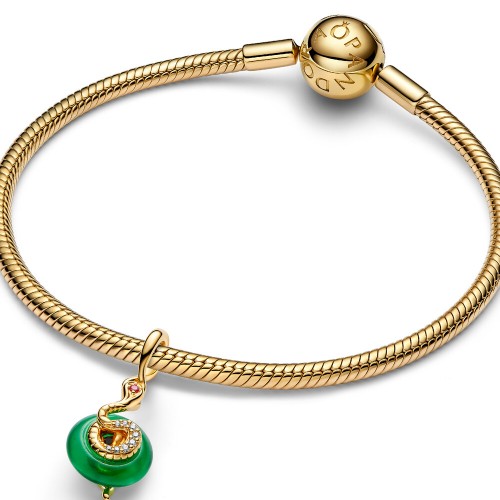 Pandora Snake Green Murano Glass Dangle Charm Pandora Snake Green Murano Glass Dangle Charm