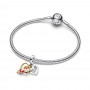 Pandora Engravable Heart & Arrow Double Dangle Charm Pandora Engravable Heart & Arrow Double Dangle Charm