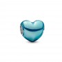 Pandora Metallic Sky Blue Heart Charm Pandora Metallic Sky Blue Heart Charm
