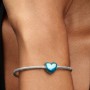 Pandora Metallic Sky Blue Heart Charm Pandora Metallic Sky Blue Heart Charm