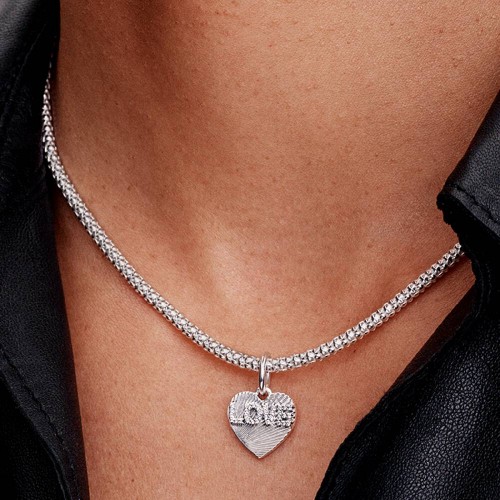 Pandora Engravable Love Heart Dangle Charm Pandora Engravable Love Heart Dangle Charm