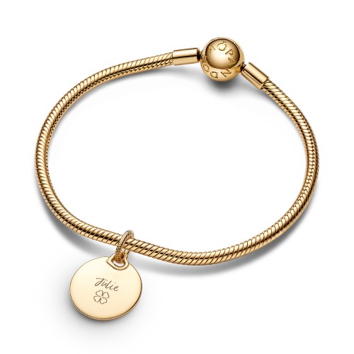 Pandora Engravable Round Tag Dangle Charm Pandora Engravable Round Tag Dangle Charm