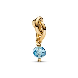 Pandora Faceted Sea Aqua Blue Eternity Circle Dangle Charm Pandora Faceted Sea Aqua Blue Eternity Circle Dangle Charm