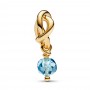Pandora Faceted Sea Aqua Blue Eternity Circle Dangle Charm Pandora Faceted Sea Aqua Blue Eternity Circle Dangle Charm