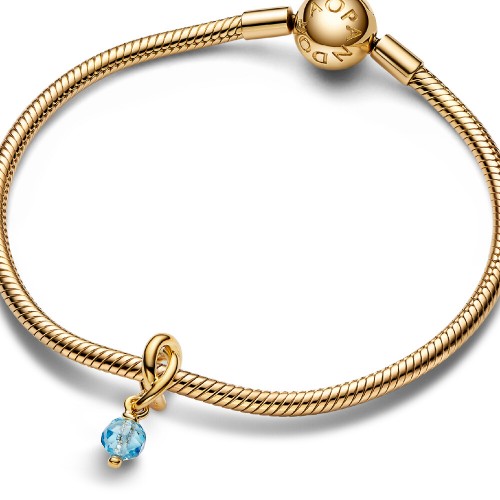 Pandora Faceted Sea Aqua Blue Eternity Circle Dangle Charm Pandora Faceted Sea Aqua Blue Eternity Circle Dangle Charm