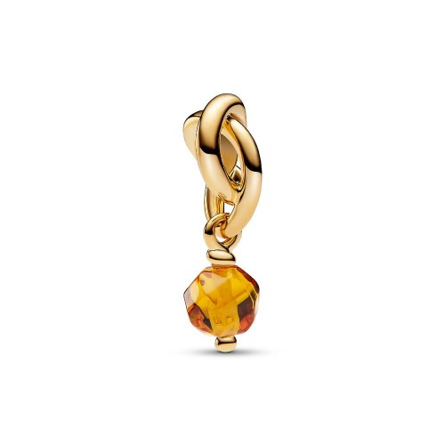 Pandora Faceted Honey Eternity Circle Dangle Charm