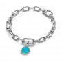 Pandora Turquoise-colored Engravable Mini Medallion Charm Pandora Turquoise-colored Engravable Mini Medallion Charm