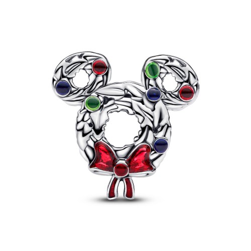 Pandora Disney Mickey Mouse Christmas Wreath Charm Pandora Disney Mickey Mouse Christmas Wreath Charm