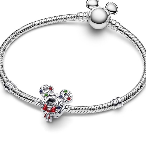 Pandora Disney Mickey Mouse Christmas Wreath Charm Pandora Disney Mickey Mouse Christmas Wreath Charm