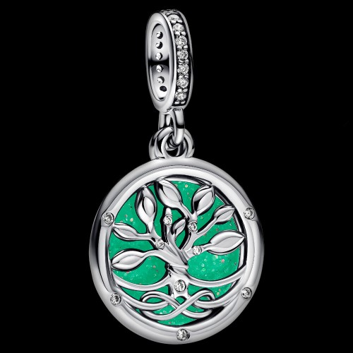 Pandora Glow-in-the-dark Infinity Tree Double Dangle Charm Pandora Glow-in-the-dark Infinity Tree Double Dangle Charm
