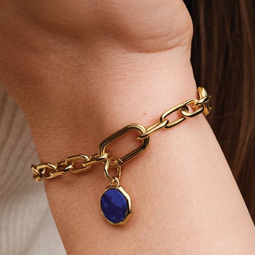 Pandora Blue Engravable Mini Medallion Charm Pandora Blue Engravable Mini Medallion Charm