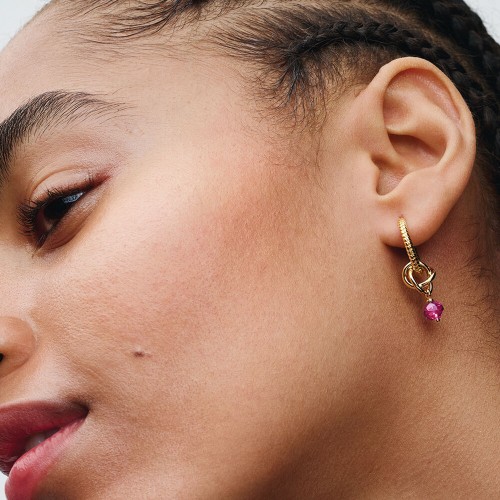 Pandora Faceted Pink Eternity Circle Dangle Charm Pandora Faceted Pink Eternity Circle Dangle Charm