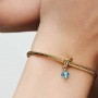 Pandora Faceted Sea Aqua Blue Eternity Circle Dangle Charm Pandora Faceted Sea Aqua Blue Eternity Circle Dangle Charm