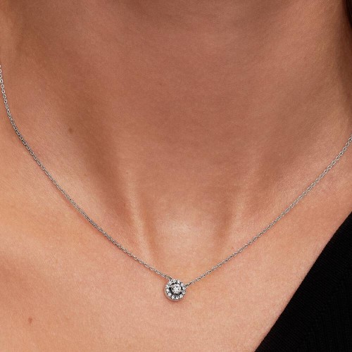 Pandora Round Pavé Halo Collier Necklace Pandora Round Pavé Halo Collier Necklace