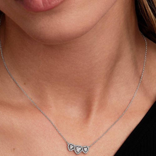 Pandora Halo Heart Trilogy Collier Necklace Pandora Halo Heart Trilogy Collier Necklace