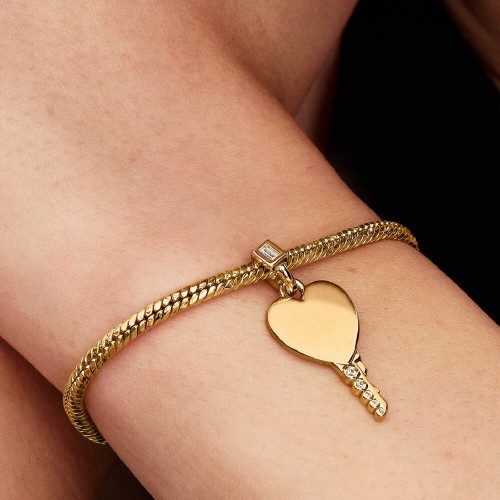 Pandora Engravable Heart Key Pendant Pandora Engravable Heart Key Pendant