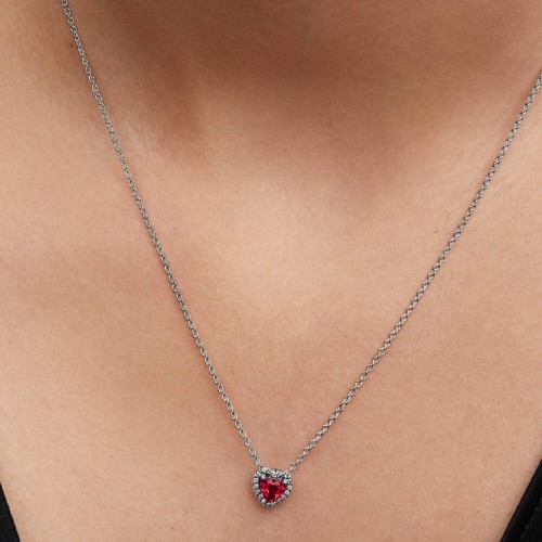 Pandora Elevated Red Heart Collier Necklace Pandora Elevated Red Heart Collier Necklace