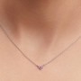 Pandora Triple Stone Pink Heart Collier Necklace Pandora Triple Stone Pink Heart Collier Necklace