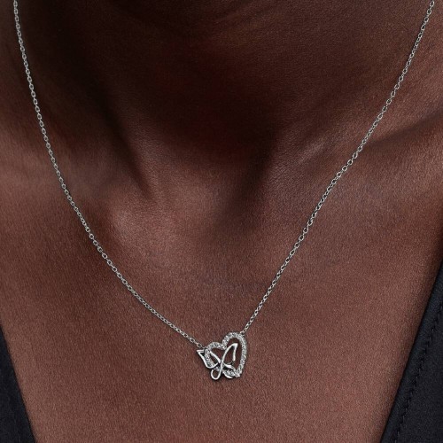 Pandora Entwined Heart & Butterfly Pendant Necklace Pandora Entwined Heart & Butterfly Pendant Necklace