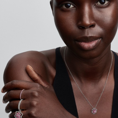 Pandora Herbarium Sparkling Pink Flower Pendant Necklace Pandora Herbarium Sparkling Pink Flower Pendant Necklace