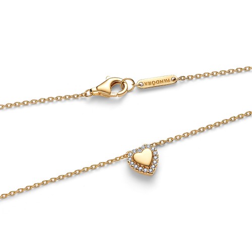 Pandora Engravable Heart Halo Collier Necklace Pandora Engravable Heart Halo Collier Necklace