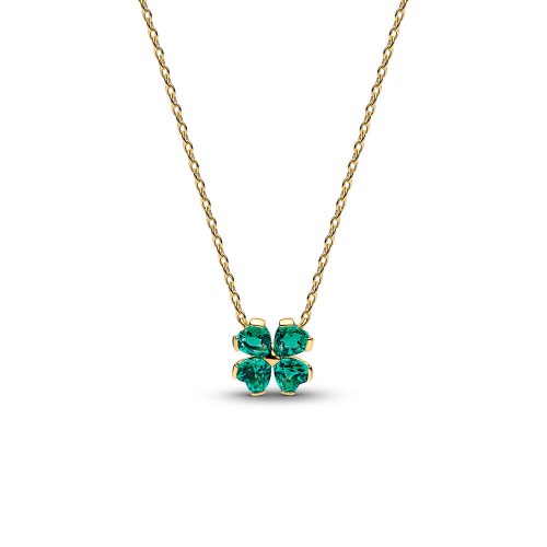 Pandora Green Lucky Clover Pendant Necklace Pandora Green Lucky Clover Pendant Necklace