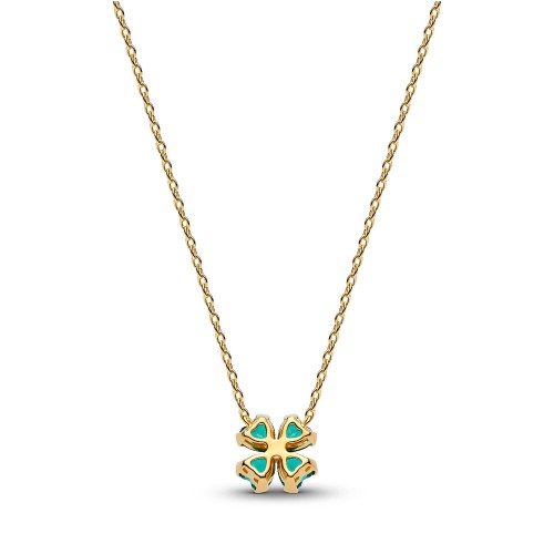 Pandora Green Lucky Clover Pendant Necklace Pandora Green Lucky Clover Pendant Necklace